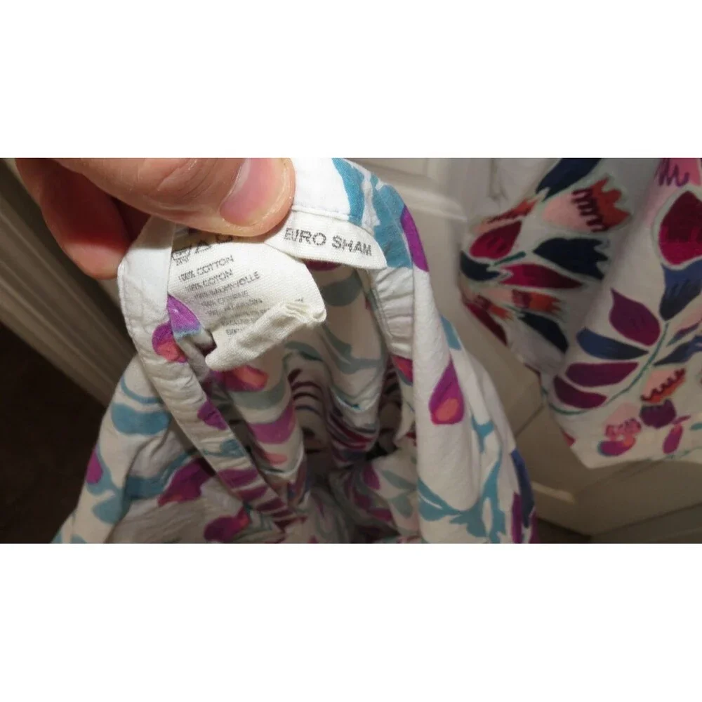 *Set of 2* Liberty for Anthropologie Embroidered Feather Bloom Euro Shams